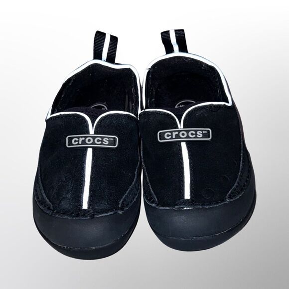 Toddler Crocs Dawson Faux Fur Black Suede Size C 7 - Picture 2 of 7